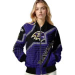 custom baltimore ravens star burst purple bomber jacket best selling