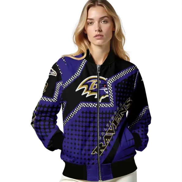 custom baltimore ravens star burst purple bomber jacket latest model