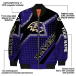 custom baltimore ravens star burst purple bomber jacket best selling