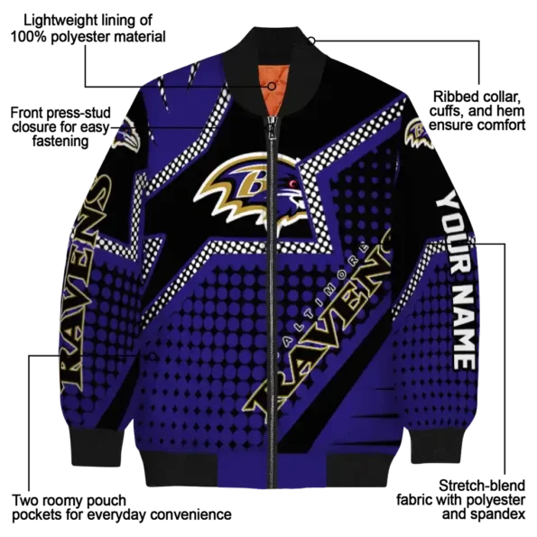 custom baltimore ravens star burst purple bomber jacket new arrival