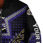 custom baltimore ravens star burst purple bomber jacket best selling