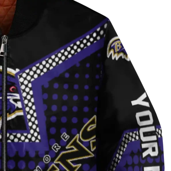 custom baltimore ravens star burst purple bomber jacket premium grade