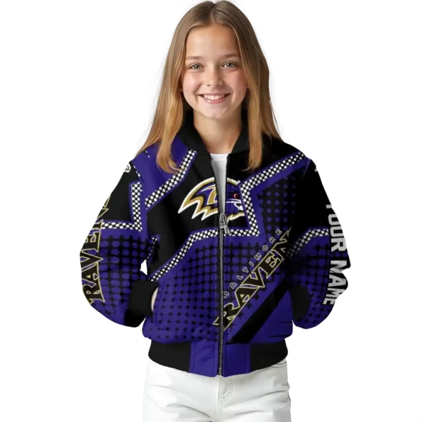 custom baltimore ravens star burst purple bomber jacket top rated