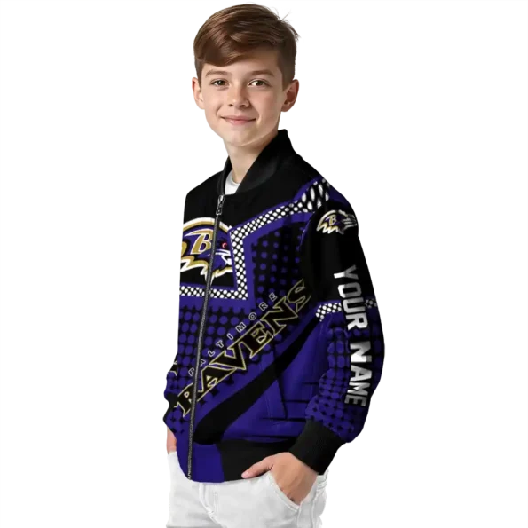 custom baltimore ravens star burst purple bomber jacket trendy