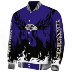 custom baltimore ravens winged blaze purple white varsity jacket best selling.webp