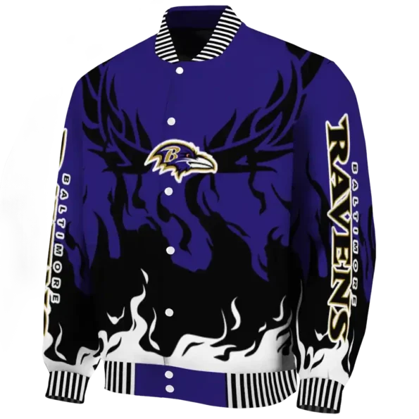 custom baltimore ravens winged blaze purple white varsity jacket best selling.webp