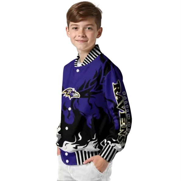 custom baltimore ravens winged blaze purple white varsity jacket trendy.webp