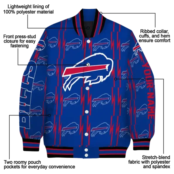 custom buffalo bills bolt stripe blue varsity jacket new arrival.webp
