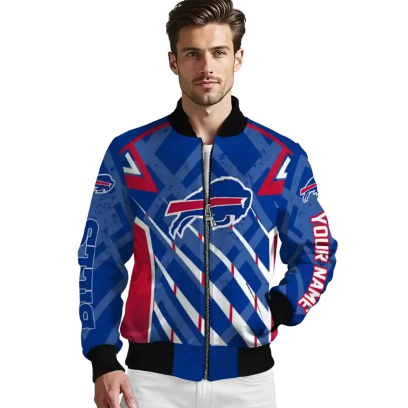 custom buffalo bills chevron angles blue bomber jacket high quality