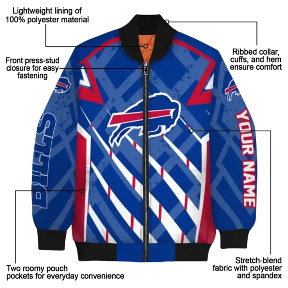 custom buffalo bills chevron angles blue bomber jacket new arrival