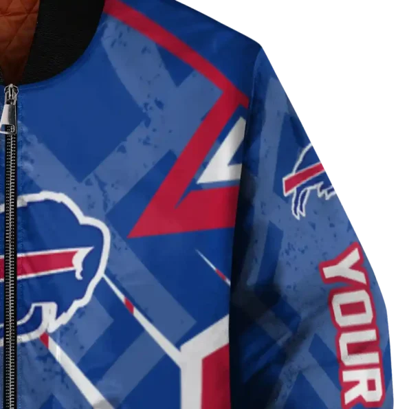 custom buffalo bills chevron angles blue bomber jacket premium grade