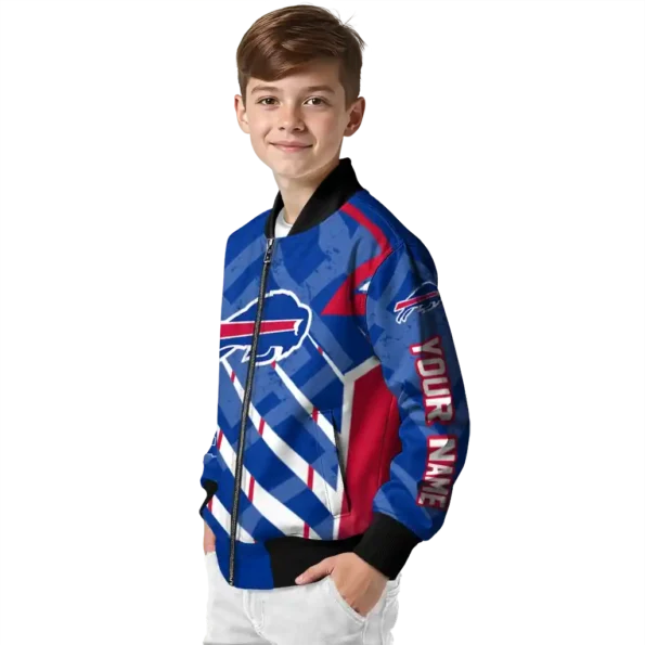 custom buffalo bills chevron angles blue bomber jacket trendy