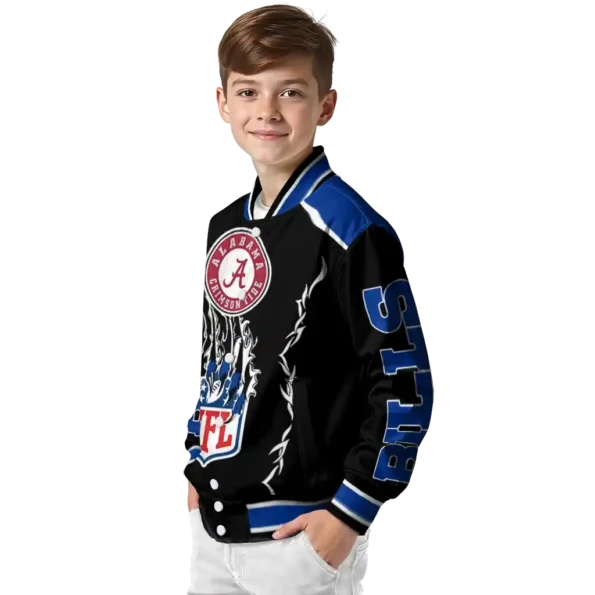 custom buffalo bills claw blood blue black varsity jacket trendy.webp