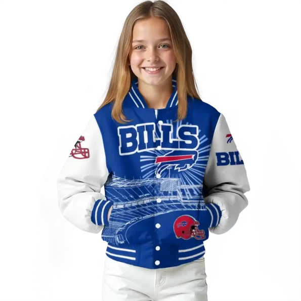 custom buffalo bills ferris arena blue white varsity jacket top rated.webp