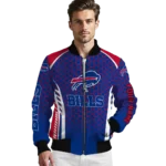 custom buffalo bills hexagon grid blue bomber jacket best selling