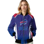 custom buffalo bills hexagon grid blue bomber jacket best selling