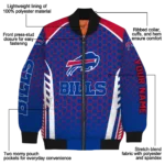 custom buffalo bills hexagon grid blue bomber jacket best selling
