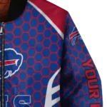 custom buffalo bills hexagon grid blue bomber jacket best selling