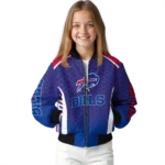 custom buffalo bills hexagon grid blue bomber jacket best selling