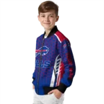 custom buffalo bills hexagon grid blue bomber jacket best selling
