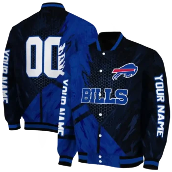 custom buffalo bills hexagon mesh blue black varsity jacket fashion forward.webp