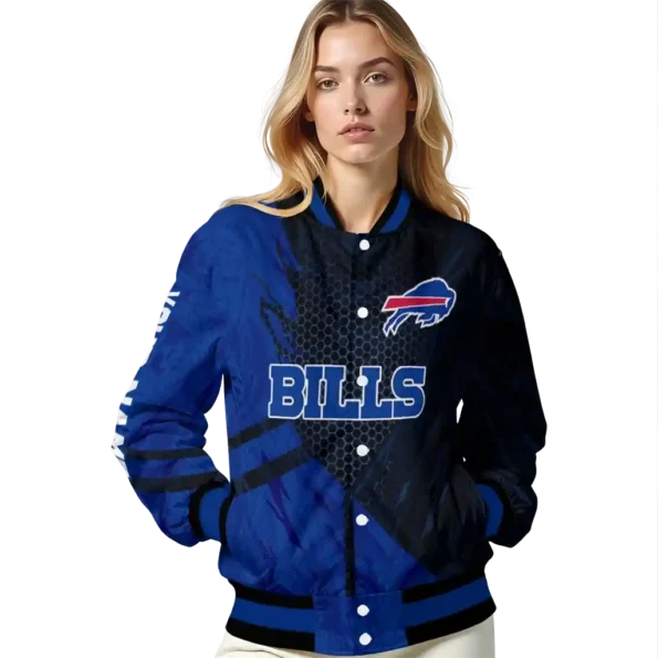 custom buffalo bills hexagon mesh blue black varsity jacket latest model.webp