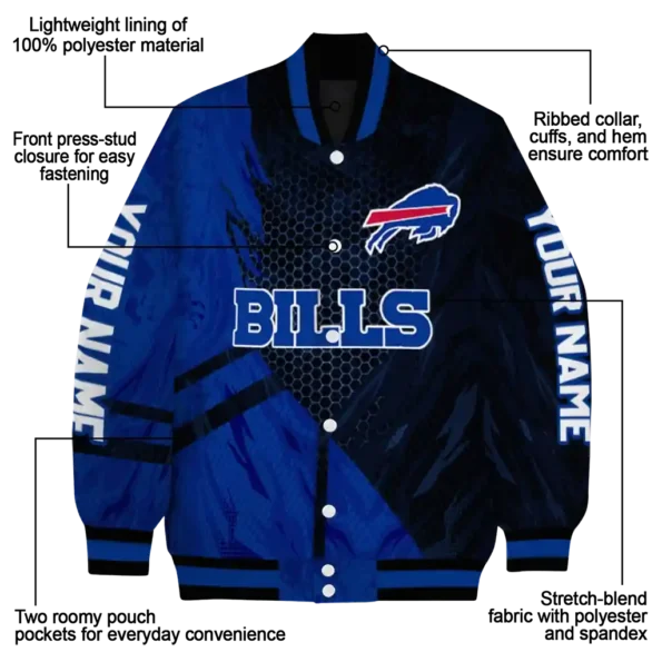 custom buffalo bills hexagon mesh blue black varsity jacket new arrival.webp