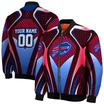 custom buffalo bills mesh chest red crocs black bomber jacket fashion forward