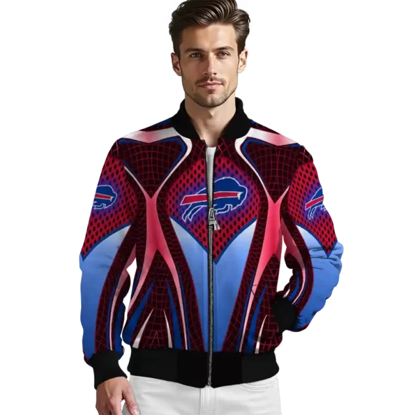 custom buffalo bills mesh chest red crocs black bomber jacket high quality