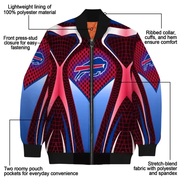 custom buffalo bills mesh chest red crocs black bomber jacket new arrival