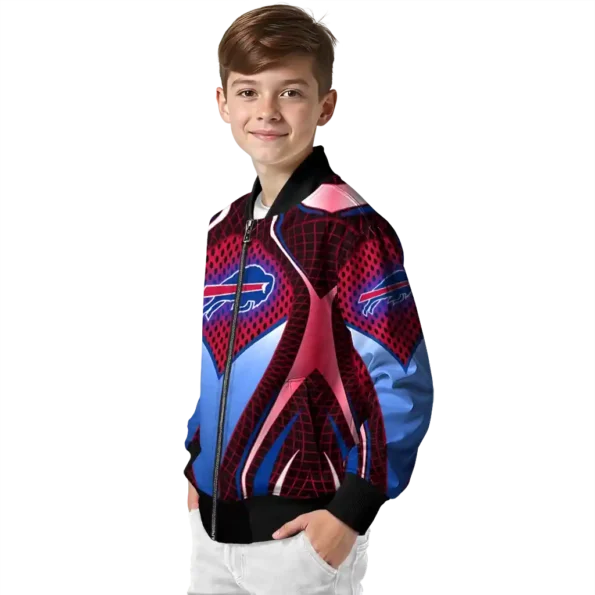 custom buffalo bills mesh chest red crocs black bomber jacket trendy