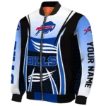 custom buffalo bills mesh effect blue black bomber jacket best selling