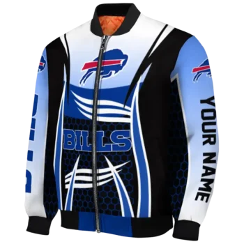 custom buffalo bills mesh effect blue black bomber jacket best selling