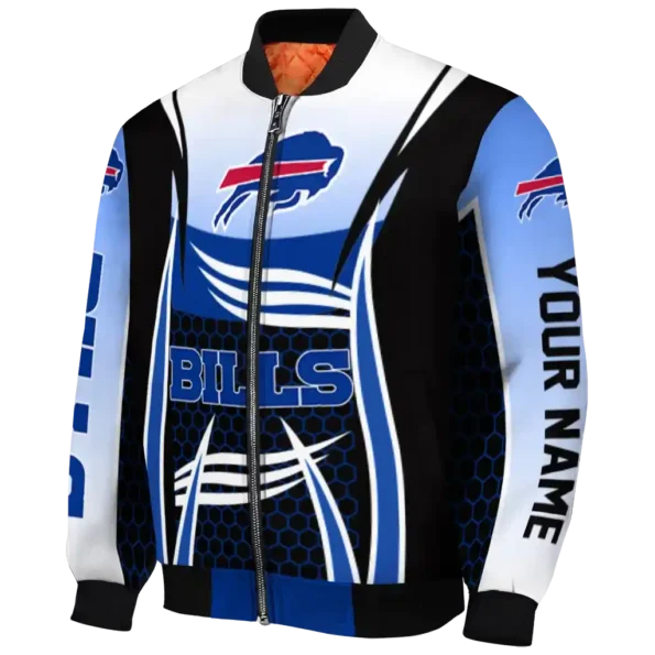 custom buffalo bills mesh effect blue black bomber jacket best selling