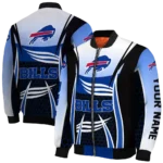 custom buffalo bills mesh effect blue black bomber jacket best selling
