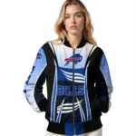 custom buffalo bills mesh effect blue black bomber jacket best selling