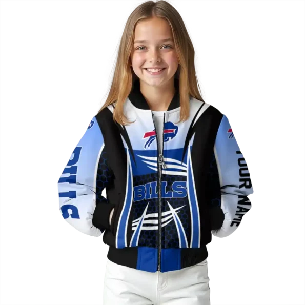 custom buffalo bills mesh effect blue black bomber jacket top rated