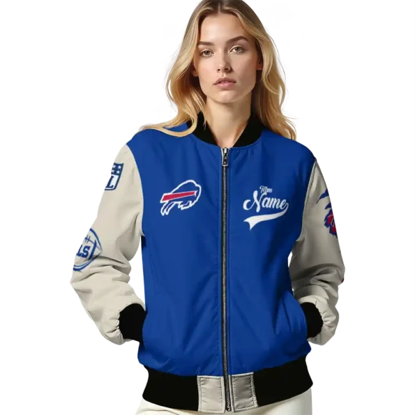 custom buffalo bills razorback outline blue nude bomber jacket latest model