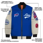custom buffalo bills razorback outline blue nude bomber jacket best selling