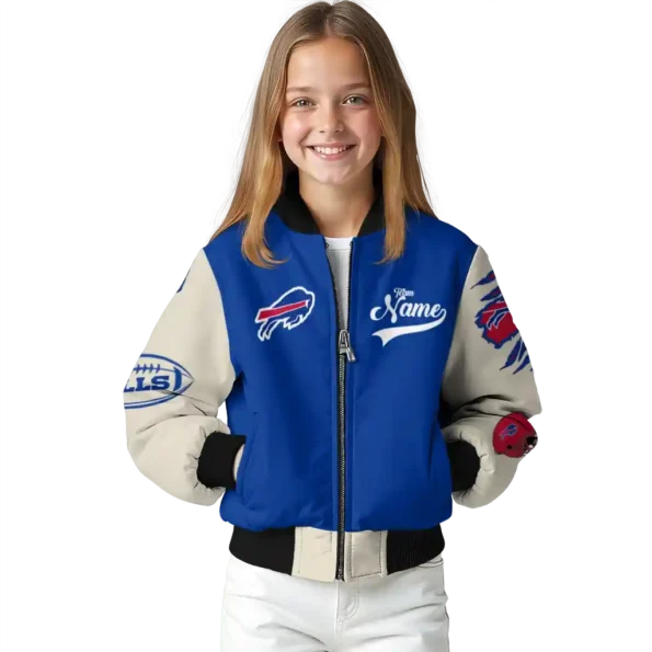 custom buffalo bills razorback outline blue nude bomber jacket top rated