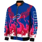 custom buffalo bills winged blaze blue white bomber jacket best selling