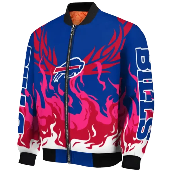 custom buffalo bills winged blaze blue white bomber jacket best selling