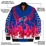 custom buffalo bills winged blaze blue white bomber jacket best selling