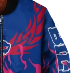 custom buffalo bills winged blaze blue white bomber jacket best selling
