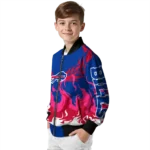 custom buffalo bills winged blaze blue white bomber jacket best selling