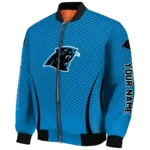 custom carolina panthers chevron arrow blue bomber jacket best selling