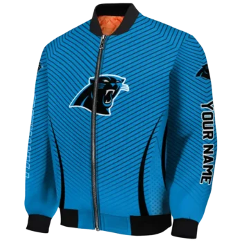 custom carolina panthers chevron arrow blue bomber jacket best selling