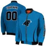 custom carolina panthers chevron arrow blue bomber jacket best selling