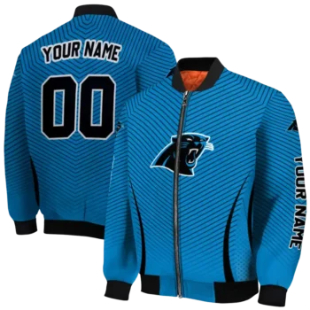 custom carolina panthers chevron arrow blue bomber jacket fashion forward