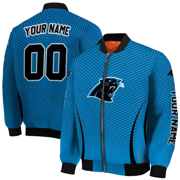 custom carolina panthers chevron arrow blue bomber jacket fashion forward